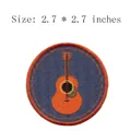 Écusson brodé guitare orange circulaire pour la décoration et réparation de vêtements - Style Guitare Orange (RH00515)
