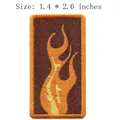 Embroidered flame motif iron-on patch for clothes decoration, size 1.4 x 2.6 inches - Flame Pattern (HS1401016)