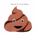 Poop emoji embroidered iron-on patch badge with size 2.7x2.6 inches for clothing decoration - Smiling Poop Style (HS1401043)