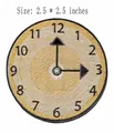 Runder Vintage-Uhren-Stickaufnäher in Hellbraun und Schwarz, Größe 2,5 x 2,5 Zoll - Runde Uhr (JLA002218)