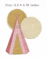 Rosa und goldener bestickter Tipi-Aufnäher zum Aufbügeln für Kleidung DIY Dekoration - Tipi-Stil (JLA005342)