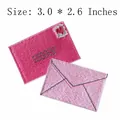 Rosa Herz Liebesbrief Umschlag Bestickt Aufbügler DIY Patch für Kleidung Dekoration - Rosa Umschlag (JLA002906)