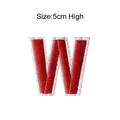 Rood en wit geborduurde letter W patch, 5 cm hoog voor de decoratie van DIY-kledingstukken - Letter W