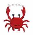 Cute red cartoon crab embroidered iron-on patch, size 3.0 x 2.9 inches for DIY clothing - Red Cartoon Crab Style (JR_1407194)