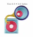 Abstrakter bunter Grammofon-Aufbügler, bestickter Patch, 2,5 x 2,6 Zoll - Vintage Grammophon-Stil (JLA005434)