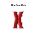 Géborduurde rode letter X patch met witte rand, 5 cm hoog DIY kledingaccessoire - Letter X