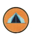 Écusson brodé rond de tente de camping pour vêtements DIY et accessoires de plein air - Style Tente de Camping (RH00520)