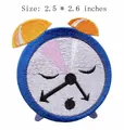 Bestickter Cartoon-Wecker-Aufnäher, 2,5x2,6 Zoll, für DIY-Kleidung zum Aufbügeln Dekor - Wecker Emoji (JLA004434)