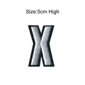 Lettera X ricamata argento termoadesiva per accessori abbigliamento DIY 5cm alto - Lettera X