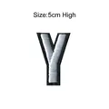 Patch ricamata lettera Y in bianco e nero, da stirare per abbigliamento DIY, altezza 5 cm - Lettera Y