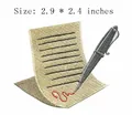 Bestickter Brief und Stift Aufnäher für DIY Kleidung Deko 2,9x2,4 Zoll - Brief Schreiben (JLA004970)