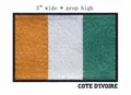 Patch ricamata bandiera della Costa d'Avorio con retro adesivo, larghezza 3 pollici - Stile Bandiera Costa d'Avorio (38B) / 3 Pollici di Larghezza