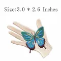 Embroidered butterfly patch on hand shape iron-on badge for clothes - Butterfly Gesture Style (HS1512003)