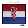 Toppa bandiera Croazia ricamata con retro adesivo per vestiti e borse - Stile Bandiera Croazia (39B) / 3 Pollici di Larghezza