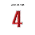 Rood en wit geborduurde nummer 4 patch voor DIY kleding en mode accessoires - Cijfer 4