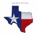 Texas state flag shape embroidered iron-on patch for clothes, size 3.0 x 2.8 inches. - Texas Map Style (JR_1408077)