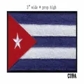 Patch ricamata bandiera nazionale cubana termoadesiva per abbigliamento variante da 3 pollici - Stile Bandiera Cuba (40B) / 3 Pollici di Larghezza