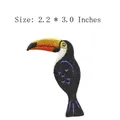 Colorful toucan bird computer embroidery iron-on patch measuring 2.2 x 3.0 inches for decor - Toucan Style (HS1601027)