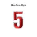 Rood en wit geborduurde nummer 5 patch voor doe-het-zelf kleding, hoogte is 5cm. - Cijfer 5