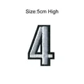 Patch ricamata numero 4 bianca e nera termoadesiva per abbigliamento fai-da-te 5 cm - Numero 4