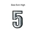 Toppa ricamata numero 5 bianca e nera per abbigliamento fai-da-te, altezza 5 cm - Numero 5