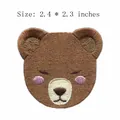 Cute brown bear head embroidered iron-on patch for diy clothing decoration size 2.4 x 2.3 inches - Bear Head Style (HS1609025)