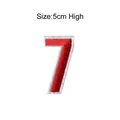Rood geborduurde patch nummer 7 voor DIY kleding, 5 cm hoogte, hoogwaardige steek - Cijfer 7