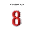 Rood en wit geborduurde nummer 8 patch, 5 cm hoog voor DIY kledingaccessoires decor - Cijfer 8