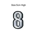 Patch ricamata numero 8 termoadesiva accessorio abbigliamento fai da te 5cm nero bianco - Numero 8