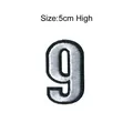 Toppa ricamata numero 9 bianca per abbigliamento fai-da-te, patch termoadesiva da 5 cm - Numero 9
