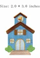 Bestickter blauer Haus-Aufnäher für DIY-Kleidung, Größe 2,0 x 3,0 Zoll, Patch - Blaues Haus (JLA005501)