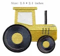 Hochwertiger gelber Traktor Stickereipatch zum Aufbügeln für Kleidung, 2,5x2,1 Zoll - Gelber Traktor-Stil (JLA_A000651)