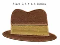 Brauner Hut Bestickter Aufbügler für Kleidung DIY Deko, 2,6 x 1,6 Zoll. - Brauner Hut-Stil (JLA_M000107)