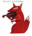 Écusson brodé de renard rouge jouant du violon à repasser, taille 2,7x3 pouces - Style Renard Jouant du Violon (RH00615)