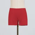 Premium solid red high-waisted elastic yoga and sports shorts for women sku image - S / Bottoms / Red