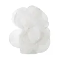 Close-up detail of a large white organza fabric flower decoration for party dresses. - XS / Dresses / White