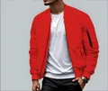 Vibrant red men's bomber flight jacket featuring classic zip sleeve pocket and ribbed cuffs - 3XL / Tops / Red
