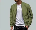Men's olive green bomber jacket, pilot style flight suit for spring and autumn casual wear - Army Green