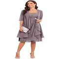 Elegant mauve strapless evening dress set with shawl, perfect for parties and weddings. - US16 / Set / Blue