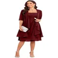 Elegant burgundy strapless evening dress set with a matching chiffon shawl for party - US16 / Set / Burgundy