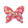 Lindo accesorio para el pelo de mariposa rosa en encaje con lentejuelas y diamantes - Rosa