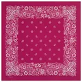 Floral pattern magenta cotton bandana square scarf for hip-hop and street dance styling - 55cm / Pink Flower