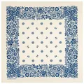 Detailansicht des blauen Blumendrucks auf diesem 54x54 cm großen Baumwoll-Bandana - 55cm / Blau-weißes Blumenmuster