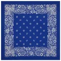 High-resolution detail of a 54x54cm blue cotton bandana with intricate white floral patterns - 55cm / Royal Blue Floral
