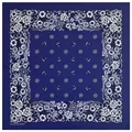 Blue cotton paisley bandana 54x54cm for hip-hop and outdoor use with floral pattern. - 55cm / Blue-Purple Floral