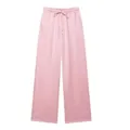 Rosa Damen-Freizeithose mit weitem Bein, elastischem Kordelzug und strukturierter Optik - XS / Unterteile / Rosa