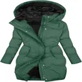 Groene winterjas voor dames met capuchon, warme zwarte fleecevoering en een slanke pasvorm - Groen