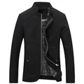 Men's stylish slim fit casual black jacket featuring stand collar and paisley lining - M / Tops / Black