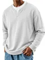 Detail of men's fake two-piece sweatshirt with textured gray fabric and white collar - S / Tops / White