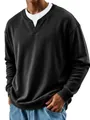 Detail of men's charcoal grey long-sleeve shirt with stylish white mock-neck layering - S / Tops / Black